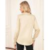 imageGRACE KARIN Womens Dressy Business Casual Blouses Satin Silk Collared V Neck Tops Lantern Long Sleeve Shirt for Work OfficeApricot