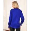 imageGRACE KARIN Womens Dressy Business Casual Blouses Satin Silk Collared V Neck Tops Lantern Long Sleeve Shirt for Work OfficeRoyal Blue