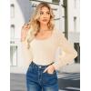 imageGRACE KARIN Womens Fall Long Sleeve Trendy Tops 2025 Square Neck Ribbed Casual Shirts Cozy Basic ShirtsApricot