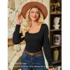 imageGRACE KARIN Womens Fall Long Sleeve Trendy Tops 2025 Square Neck Ribbed Casual Shirts Cozy Basic ShirtsBlack