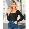 imageGRACE KARIN Womens Fall Long Sleeve Trendy Tops 2025 Square Neck Ribbed Casual Shirts Cozy Basic ShirtsBlack