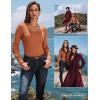 imageGRACE KARIN Womens Fall Long Sleeve Trendy Tops 2025 Square Neck Ribbed Casual Shirts Cozy Basic ShirtsOrange