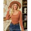imageGRACE KARIN Womens Fall Long Sleeve Trendy Tops 2025 Square Neck Ribbed Casual Shirts Cozy Basic ShirtsOrange