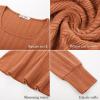 imageGRACE KARIN Womens Fall Long Sleeve Trendy Tops 2025 Square Neck Ribbed Casual Shirts Cozy Basic ShirtsOrange