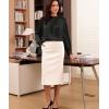 imageGRACE KARIN Womens Long Sleeve Business Casual Tops Dressy Silk Satin Blouse Pleated Mock Neck Shirts Office WorkBlack