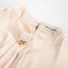 imageGRACE KARIN Womens Long Sleeve Business Casual Tops Dressy Silk Satin Blouse Pleated Mock Neck Shirts Office WorkChampagne