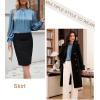 imageGRACE KARIN Womens Long Sleeve Business Casual Tops Dressy Silk Satin Blouse Pleated Mock Neck Shirts Office WorkGray Blue