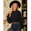 imageGRACE KARIN Womens Long Sleeve Shirts Pleated Mock Neck Tops Dressy Casual Business Work Blouses Fall Fashion 2025Black