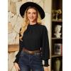 imageGRACE KARIN Womens Long Sleeve Shirts Pleated Mock Neck Tops Dressy Casual Business Work Blouses Fall Fashion 2025Black