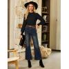 imageGRACE KARIN Womens Long Sleeve Shirts Pleated Mock Neck Tops Dressy Casual Business Work Blouses Fall Fashion 2025Black