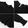 imageGRACE KARIN Womens Long Sleeve Shirts Pleated Mock Neck Tops Dressy Casual Business Work Blouses Fall Fashion 2025Black