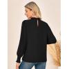 imageGRACE KARIN Womens Long Sleeve Shirts Pleated Mock Neck Tops Dressy Casual Business Work Blouses Fall Fashion 2025Black