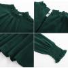 imageGRACE KARIN Womens Long Sleeve Shirts Pleated Mock Neck Tops Dressy Casual Business Work Blouses Fall Fashion 2025Green