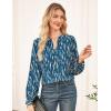 imageGRACE KARIN Womens Tops Dressy Casual V Neck Business Blouses Long Sleeve Work Shirts 2025 Fall OutfitsBlue