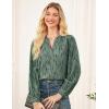 imageGRACE KARIN Womens Tops Dressy Casual V Neck Business Blouses Long Sleeve Work Shirts 2025 Fall OutfitsGrey Green