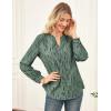 imageGRACE KARIN Womens Tops Dressy Casual V Neck Business Blouses Long Sleeve Work Shirts 2025 Fall OutfitsGrey Green