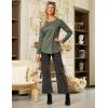 imageGRACE KARIN Womens Waffle Knit Tops 2025 Fall Long Sleeve Shirts Tunic Tops Business Casual Work Blouses with ZipperArmy Green