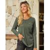 imageGRACE KARIN Womens Waffle Knit Tops 2025 Fall Long Sleeve Shirts Tunic Tops Business Casual Work Blouses with ZipperArmy Green