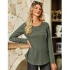 imageGRACE KARIN Womens Waffle Knit Tops 2025 Fall Long Sleeve Shirts Tunic Tops Business Casual Work Blouses with ZipperArmy Green