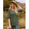 imageGRACE KARIN Womens Waffle Knit Tops 2025 Fall Long Sleeve Shirts Tunic Tops Business Casual Work Blouses with ZipperArmy Green