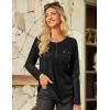 imageGRACE KARIN Womens Waffle Knit Tops 2025 Fall Long Sleeve Shirts Tunic Tops Business Casual Work Blouses with ZipperBlack