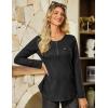 imageGRACE KARIN Womens Waffle Knit Tops 2025 Fall Long Sleeve Shirts Tunic Tops Business Casual Work Blouses with ZipperBlack