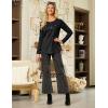 imageGRACE KARIN Womens Waffle Knit Tops 2025 Fall Long Sleeve Shirts Tunic Tops Business Casual Work Blouses with ZipperBlack