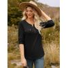 imageGRACE KARIN Womens Waffle Knit Tops 2025 Fall Long Sleeve Shirts Tunic Tops Business Casual Work Blouses with ZipperBlack