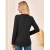 imageGRACE KARIN Womens Waffle Knit Tops 2025 Fall Long Sleeve Shirts Tunic Tops Business Casual Work Blouses with ZipperBlack