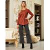 imageGRACE KARIN Womens Waffle Knit Tops 2025 Fall Long Sleeve Shirts Tunic Tops Business Casual Work Blouses with ZipperCaramel