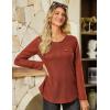 imageGRACE KARIN Womens Waffle Knit Tops 2025 Fall Long Sleeve Shirts Tunic Tops Business Casual Work Blouses with ZipperCaramel