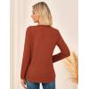 imageGRACE KARIN Womens Waffle Knit Tops 2025 Fall Long Sleeve Shirts Tunic Tops Business Casual Work Blouses with ZipperCaramel