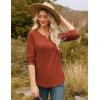 imageGRACE KARIN Womens Waffle Knit Tops 2025 Fall Long Sleeve Shirts Tunic Tops Business Casual Work Blouses with ZipperCaramel