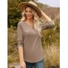 imageGRACE KARIN Womens Waffle Knit Tops 2025 Fall Long Sleeve Shirts Tunic Tops Business Casual Work Blouses with ZipperKhaki