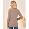 imageGRACE KARIN Womens Waffle Knit Tops 2025 Fall Long Sleeve Shirts Tunic Tops Business Casual Work Blouses with ZipperKhaki