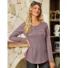 imageGRACE KARIN Womens Waffle Knit Tops 2025 Fall Long Sleeve Shirts Tunic Tops Business Casual Work Blouses with ZipperPale Lavender