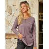imageGRACE KARIN Womens Waffle Knit Tops 2025 Fall Long Sleeve Shirts Tunic Tops Business Casual Work Blouses with ZipperPale Lavender