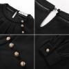 imageWomens Work Tops Business Casual Shirt Elegant Long Sleeve Button Down Blouse 2025Black