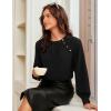 imageWomens Work Tops Business Casual Shirt Elegant Long Sleeve Button Down Blouse 2025Black