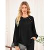 imageWomens Work Tops Business Casual Shirt Elegant Long Sleeve Button Down Blouse 2025Black