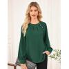 imageWomens Work Tops Business Casual Shirt Elegant Long Sleeve Button Down Blouse 2025Dark Green