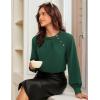 imageWomens Work Tops Business Casual Shirt Elegant Long Sleeve Button Down Blouse 2025Dark Green