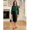 imageWomens Work Tops Business Casual Shirt Elegant Long Sleeve Button Down Blouse 2025Dark Green