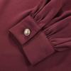 imageWomens Work Tops Business Casual Shirt Elegant Long Sleeve Button Down Blouse 2025Wine Red