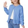 imageGRACE KARIN Girls Long Sleeve Cardigan Sweater Girls Button Closure Knitted Cable Cardigan 512YBlue