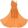 imageGRACE KARIN Girls Sequin Dress One Sleeve Formal Pageant Prom Party Dresses Size 514Pumpkin