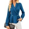 imageGRACE KARIN Women Dressy Long Sleeve BlousesWrap Peplum Work Shirts2025 V Neck Business Tops Elegant Fall OutfitsPeacock Blue