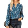 imageGRACE KARIN Womens Tops Dressy Casual V Neck Business Blouses Long Sleeve Work Shirts 2025 Fall OutfitsBlue