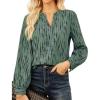 imageGRACE KARIN Womens Tops Dressy Casual V Neck Business Blouses Long Sleeve Work Shirts 2025 Fall OutfitsGrey Green