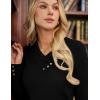 imageGRACE KARIN Sweaters for Women 2025 Fall Long Sleeve V Neck Collared Knitted Pullover Sweaters Dressy Casual TopsBlack